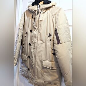 Vintage, Like New, Khaki Impulse Hooded Unisex Parka. Size L.
